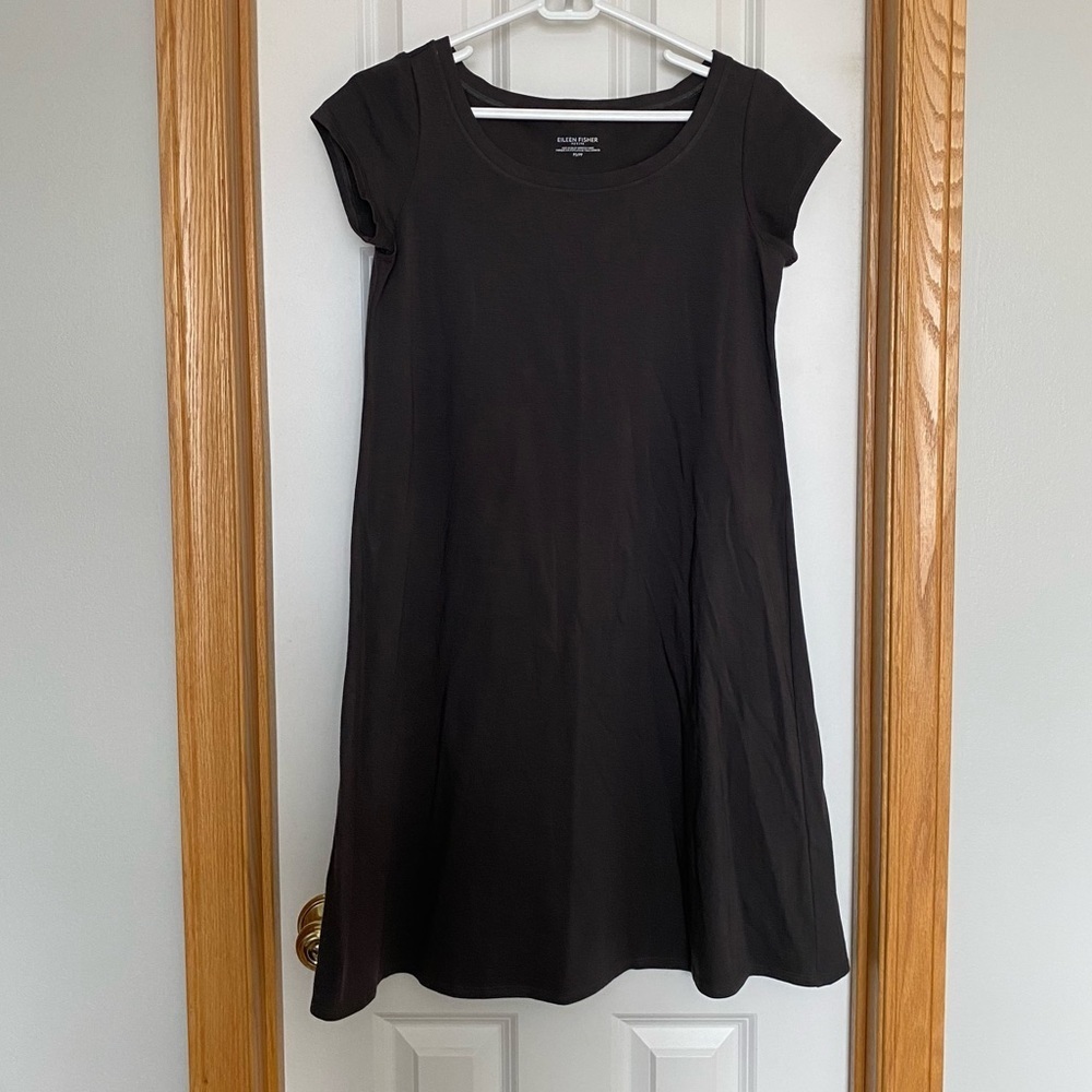 Eileen Fisher Dark Grey Shirt Dress Size Petite Small